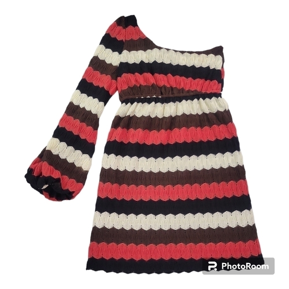Judith March Small Women One Shoulder Dress Anthropologie One Shoulder Knit Fall - Picture 1 of 13